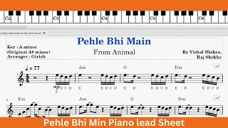 Pehle Bhi Main PIano lessontutorialwith chords notes a b c dpiano instrumetalsheet musby vishal [upl. by Ciccia761]