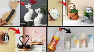 4 Easy White Cement Craft Ideas  Gift item Showpiece Making  Home Decoration Showpiece [upl. by Burkle]