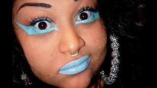 Nicki Minaj Stupid Hoe Music Video Blue Winged Look [upl. by Ylrak267]