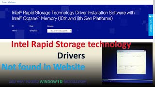 Intel Rapid Storage Technolody Driver not found in Intel website SSD not Found in Window install [upl. by Ketchum]