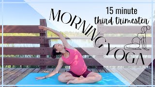 Prenatal Morning Yoga Third Trimester Gentle Stretch [upl. by Henghold395]