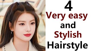 4 best easy amp stylish hairstyle  new hairstyle [upl. by Aisile]