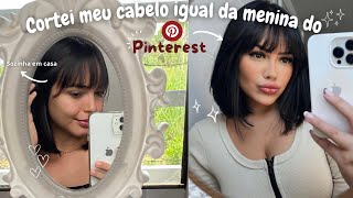 CORTEI MEU CABELO BEM CURTO SOZINHA EM CASA 💇🏻‍♀️ 💗 SERÁ QUE DEU CERTO [upl. by Rudolf878]