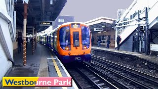 Westbourne Park  Circle  Hammersmith amp City lines  London Underground  S7 Stock [upl. by Htezil]