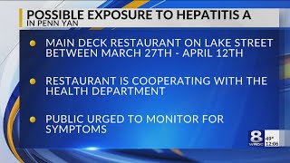 Yates County residents warned of potential exposure to Hepatitis A from Penn Yan restaurant [upl. by Nylanej970]