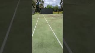 How to clean synthetic grass tennis courts Ace Court Kleen Removal of moss algae amp weeds [upl. by Ahsinam689]