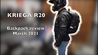 Review of the Kriega R20 backpack 20 litre storage [upl. by Lubet]