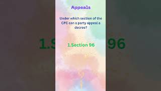 17 Appeals  Section 96 to 112  Order XLI to XLIII  CPC 1908  AIBE previous paper MCQs [upl. by Vijnas]