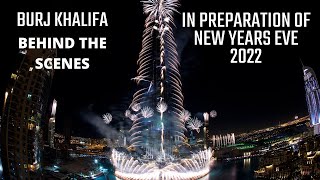 Burj Khalifa in preparation of fireworks of the New Year 2022 [upl. by Reggy]