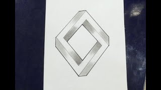 How to draw impossible 3d rhombus illusion [upl. by Enelyk]