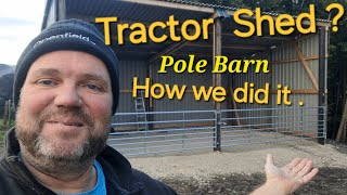 New tractor shed  we built a pole barn Zetors new home Machinery Shed how we did it [upl. by Heyman]