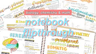 Notebook Flip Through Grade 12 Biology Chemistry Math 📓 [upl. by Nallij]