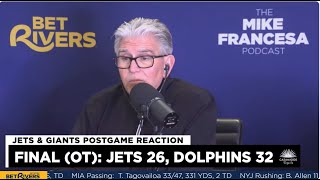 Jets amp Giants Both Lose Nailbiters  Mike Francesa Instant Reaction [upl. by Nylirehc433]