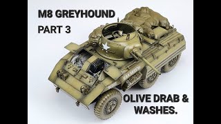 PART 3 How to paint realistic olive drab on to the Tamiya M8 Greyhound 135th Scale [upl. by Nivanod]