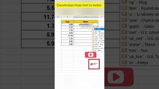 In 20 Seconds Feet to Meter Conversion Formula In MS Excel  excel excelformula [upl. by Jovitta129]