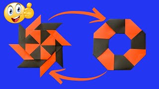 How to Make a Paper Ninja Star Transforming  Shuriken  AMAZING PAPER NINJA WEAPONS [upl. by Ajram]