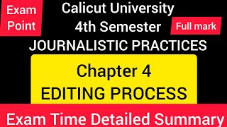 CHAPTER 4  EDITING PROCESS  JOURNALISTIC PRACTICES 4THSEM CALICUTUNIVERSITY STUDYMATERIAL CU 💯 [upl. by Breana523]