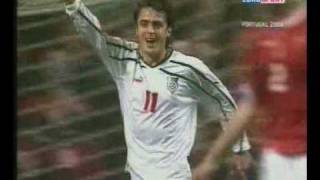 Dimitar Berbatov  first qualification goal for Bulgaria against Denmark in 2000 [upl. by Inaej254]