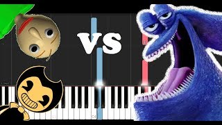 KRAKEN THEME VS BALDIS BASICS VS BENDY  BUILD OUR MACHINE Piano Tutorial [upl. by Akinal444]