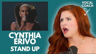 CYNTHIA ERIVO I quotStand Upquot I Vocal Coach Reacts [upl. by Otaner]