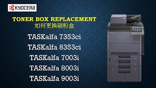 Kyocera  Toner Replacement 碳粉更換TASKalfa 7353ci TA8353ci [upl. by Bertle347]