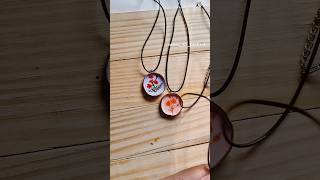 Clay pendant DIY  how to make clay jewellery that looks like resin clayart clayjewellery [upl. by Zimmerman136]