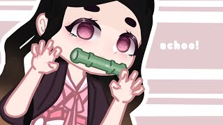 Achoo Meme  Nezuko in Gacha Club [upl. by Yorle]