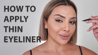 EASY TECHNIQUE FOR PERFECTLY THIN EYELINER  NINA UBHI [upl. by Arreit837]