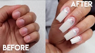 DIY DIP POWDER NAILS AT HOME WITH TIPS  SUPER EASY [upl. by Niliak525]