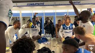 Lassine Sinayoko lance un nouveau chant après la victoire de lAJA face à Caen [upl. by Aiyot]