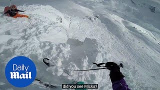 Skier buried in avalanche films his rescue on his Go Pro  Daily Mail [upl. by Kerge]