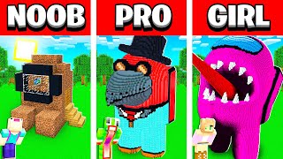 Noob vs Pro vs Girl Among Us Impostor Building Challenge [upl. by Sikras]