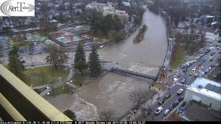 AlertTahoe January 2017 Truckee River Flood Event 24 Hour Time Lapse [upl. by Sirovart]