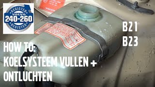 Koelsysteem bijvullen  ontluchten Volvo B21 B23 how to fill up coolant Volvo 240242244245 [upl. by Zacharie144]