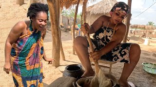 Catch and Cook CRABS for most delicious FOOD in Ghana  Banku and Okro  African Village Life [upl. by Eirhtug]