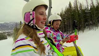 Chair Lift in Snowfall  Cable Car Travel [upl. by Aneehsar124]