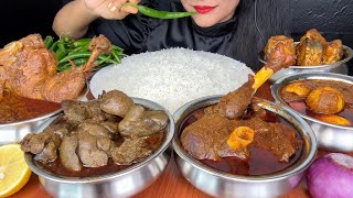 HANDI MUTTON CURRYHANDI CHICKEN CURRYLIVER CURRYEGG CURRYFISH CURRY ASMR EATING [upl. by Elisabet]