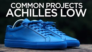 Closer Look Common Projects Achilles Low  Blue [upl. by Aisirtap]