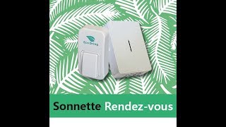 Sonnette sans fil sans pile  modèle rendezvous EcoDring [upl. by Forrer]