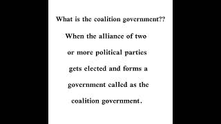 What is Coalition Government in Hindi and Urdu  shorts  youtubeshorts  coalitiongovernment [upl. by Iris639]