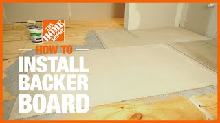 How to Install Cement Backer Board for Floor Tile Installation  The Home Depot [upl. by Zelda]