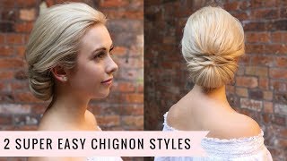 2 Super Easy Chignon Styles by SweetHearts Hair [upl. by Dallis]