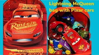 Massive Disney cars collection  Lightning McQueen bag full with Disney Pixar cars [upl. by Ilene467]