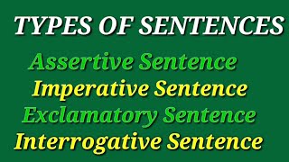 Types of Sentences  Assertive Imperative Exclamatory and Interrogative [upl. by Tsirc968]