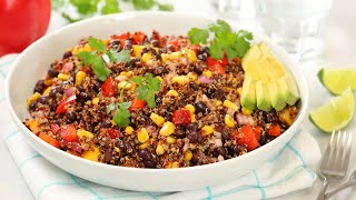 Southwestern Quinoa Salad  Healthy Make Ahead Summer Recipe [upl. by Ymar]