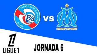 Strasbourg 10 Olympique Marseille en vivo Ligue 1 Jornada 6 [upl. by Jareen967]