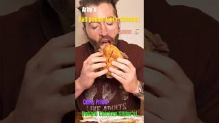 mukbang asmr asmreating mukbangers Arby’s Half Pound Beef n Cheddar Buffalo Chicken Slider [upl. by Legna]