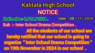 An Inter School Drama Competition  Notice Writing  for 9 10 students [upl. by Nnitsuj]