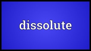 Dissolute Meaning [upl. by Mcculloch678]