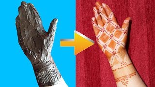 How to Apply Easy Full hand Mehndi Design with Cello Tape mehendi design front hand [upl. by Llertnom]